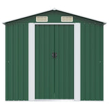 Garden Storage Shed Green Metal 204x132x186 cm 42909