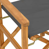Folding Director's Chairs 2 pcs Grey Solid Wood Teak 4008513
