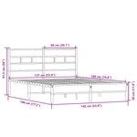 Bed Frame without Mattress Sonoma Oak 137x190 cm Engineered Wood 4017253