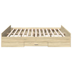 Bed Frame with Drawers without Mattress Sonoma Oak 180x200 cm Super King 3280274