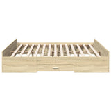 Bed Frame with Drawers without Mattress Sonoma Oak 180x200 cm Super King 3280274
