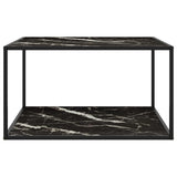 Coffee Table Black with Black Marble Glass 90x90x50 cm 322914