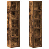 CD Cabinets 2 pcs Smoked Oak 21x16x93.5 cm Engineered Wood 815318