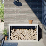 Firewood Rack White 100x40x60 cm Steel 850983