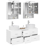 Bathroom Furniture Set 5 pcs White Engineered Wood and Glass 3406919