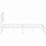 Metal Bed Frame without Mattress with Headboard White 120x200cm 373836