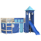 Curtains for Loft Bed with Tower Blue Polyester 835923