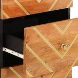 Side Cabinet Brown and Black 40x33.5x75 cm Solid Wood Mango 356806