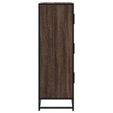 Highboard Brown Oak 68x35x106.5 cm Engineered Wood and Metal 849073