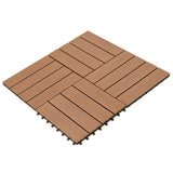 22 pcs Decking Tiles 30x30 cm 2 sqm WPC Dark Brown 277796