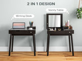 Dressing Table with Flip-up Mirror, Makeup Desk with 2 Drawers, Vanity Table Writing Desk for T3398P344248