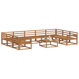 Outdoor Sofa Set 10 pcs Natural Solid Acacia Wood 3368192