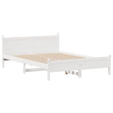 Bed Frame without Mattress White 120x200 cm Solid Wood Pine 3309774