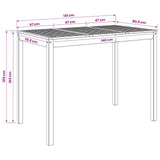Garden Bar Table Natural 141 x 80.5 x 105 cm Solid Acacia Wood 901260