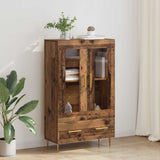 Highboard Old Wood 69.5 x 31 x 115 cm Engineered Wood and Glass 882514