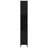 Bathroom Furniture Set Wall-mounted with Door 3 pcs Black Oak 3333091