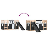 Bunk Bed without Mattress with Slide White and Black 90x200 cm 3284107