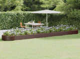 Garden Raised Bed Galvanised Steel 544x100x36 cm Brown 319015