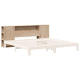 Headboard with Storage 200 cm Solid Wood Pine 855618
