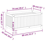 Garden Planter with Liner 80x42x40 cm Solid Wood Acacia 366435