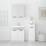 ZNTS 3 Piece Bathroom Cabinet Set White Engineered Wood 3115868