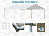 3 x 6m Heavy Duty Carport Garage Car Shelter Galvanized Steel Outdoor Open Canopy Tent Water UV T3398P320188