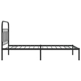 Metal Bed Frame without Mattress with Headboard Black 100x190cm 377111