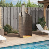 Outdoor Shower Grey 100x100x241.5 cm Poly Rattan and Acacia Wood 368213
