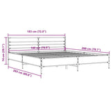 Bed Frame without Mattress Sonoma Oak 180x200 cm Super King 3280058