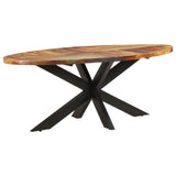 321676 Dining Table Oval 200x100x75 cm Solid Reclaimed Wood