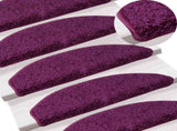 Stair Mats 10 pcs 65x21x4 cm Violet Half Round Large 149809