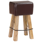 Bar Stool 2 pcs Dark Brown 44 x 33 x 74 cm Real Leather 42042123