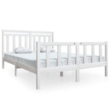 Bed Frame without Mattress White King Size Solid Wood 3100964