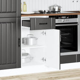Kitchen Base Cabinet Lucca Black Engineered Wood 853708