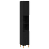 Bathroom Furniture Set Wall-mounted with Door 3 pcs Black Oak 3333090