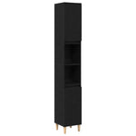 Bathroom Furniture Set with Door 3 pcs Black 30 x 30 x 180 cm 3333088