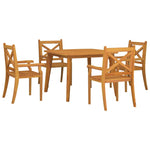 ZNTS 5 Piece Garden Dining Set Solid Wood Acacia 3058002