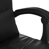 Massage Reclining Office Chair Black Faux Leather 349813