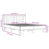 Bed Frame without Mattress Smoked Oak 135x190 cm Double 3280124
