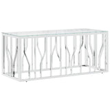 Coffee Table 110x45x45 cm Stainless Steel and Glass 350049