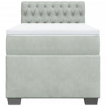 Box Spring Bed with Mattress Light Grey 100x200 cm Velvet 3286240