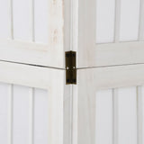 Room Divider 3 Panels White Solid Wood Paulownia 358783