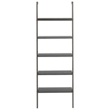 5-Tier Leaning Shelf Black 64x35x185 cm 336387