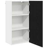 Hanging Cabinet with Door Black Oak and White 50 x 31 x 100 cm 884347