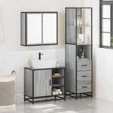 3 Piece Bathroom Furniture Set Grey Sonoma Engineered Wood 3301148
