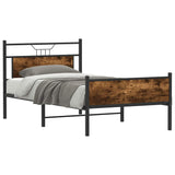 Bed Frame without Mattress Smoked Oak 107x203 cm Engineered Wood 4106922