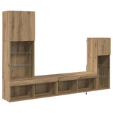 TV Wall Units Wall-mounted 4 pcs Artisan Oak Engineered Wood 3402945