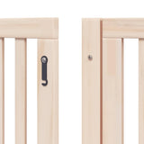 Dog Gate with Door Foldable 6 Panels 480 cm Poplar Wood 3155669