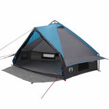 Teepee Tent 6-Person with Roof Blue and Grey 431 x 366 x 185 cm 42004072