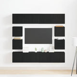 6 Piece TV Cabinet Set, Wall-Mounted Black Oak Engineered Wood 3393445